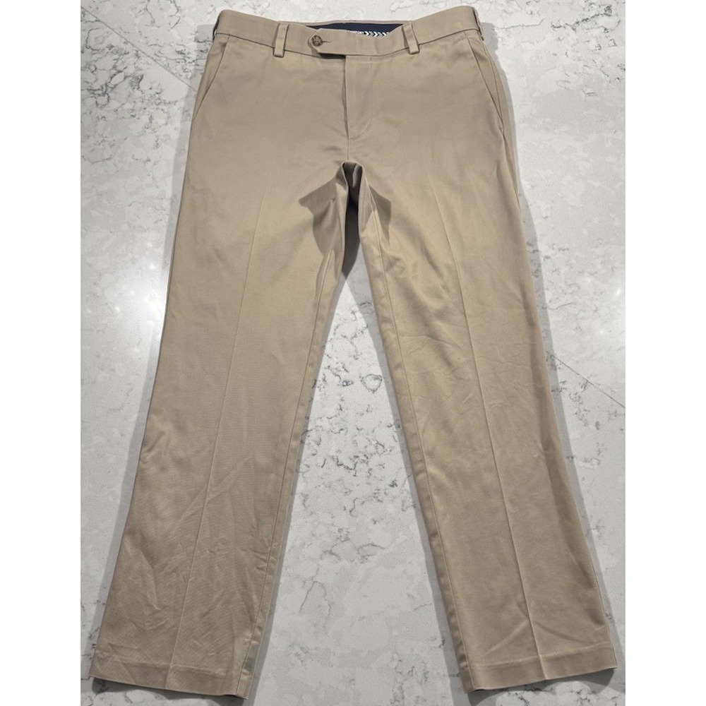 Roundtree & Yorke TravelSmart Chino Pants Mens 32x30 Khaki CoreComfort Stretch